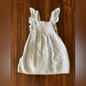 Cat & Jack Flutter Sleeve Linen Dress Light Blue 2T